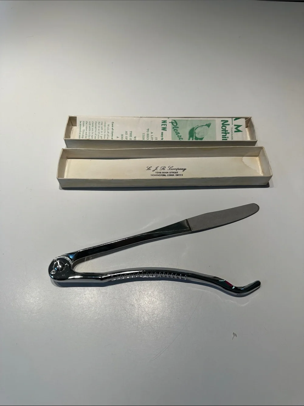 Vintage Original Clam Ram Stainless Steel Clam Opener with Paperwork and Box